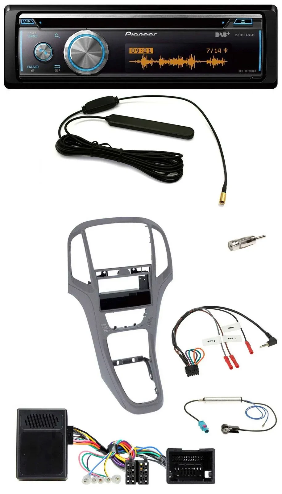 Pioneer CD USB Bluetooth DAB Lenkrad Autoradio für Opel Astra J ab 2009 Titan gr