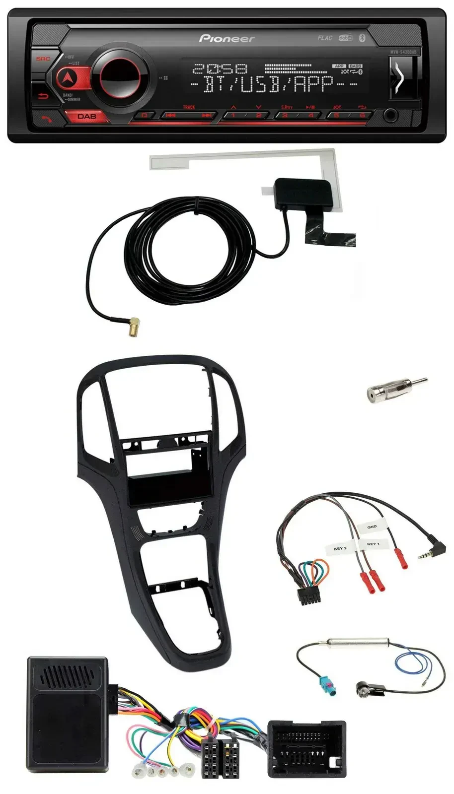 Автомагнитола Pioneer DAB, USB, Bluetooth, совместима с кнопками на руле, для Opel Astra J (2009–2016), перламутровый чёрный