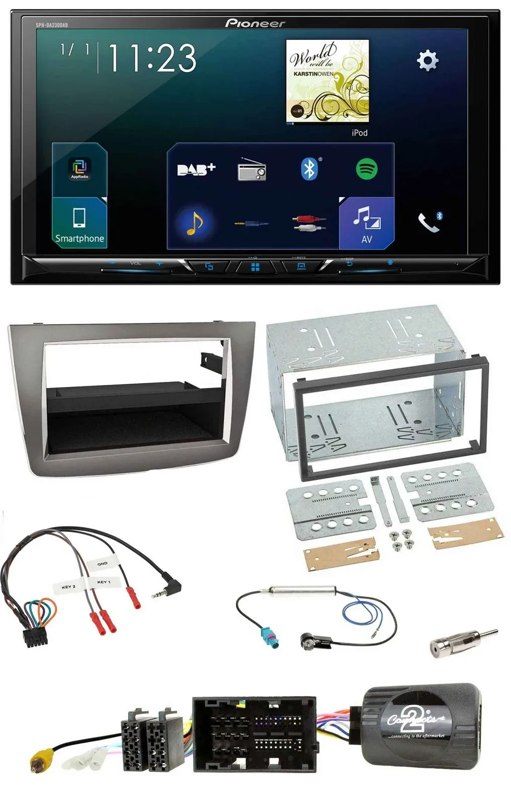Pioneer Lenkrad Bluetooth USB 2DIN DAB Autoradio für Alfa Romeo Mito 2014-2018 s