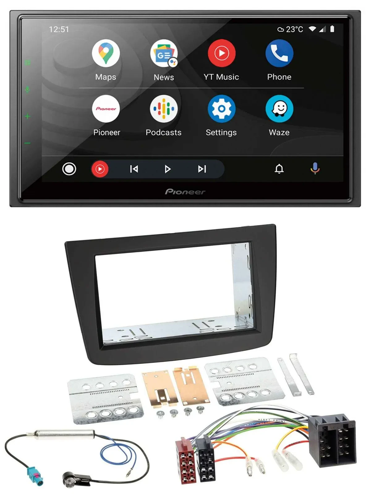 Pioneer USB 2DIN DAB MP3 Bluetooth Autoradio für Alfa Romeo Mito 08-14 955 ISO s