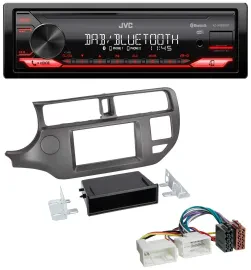 JVC Bluetooth USB DAB MP3 Autoradio für Kia Rio UB 2011-2014 anthrazit
