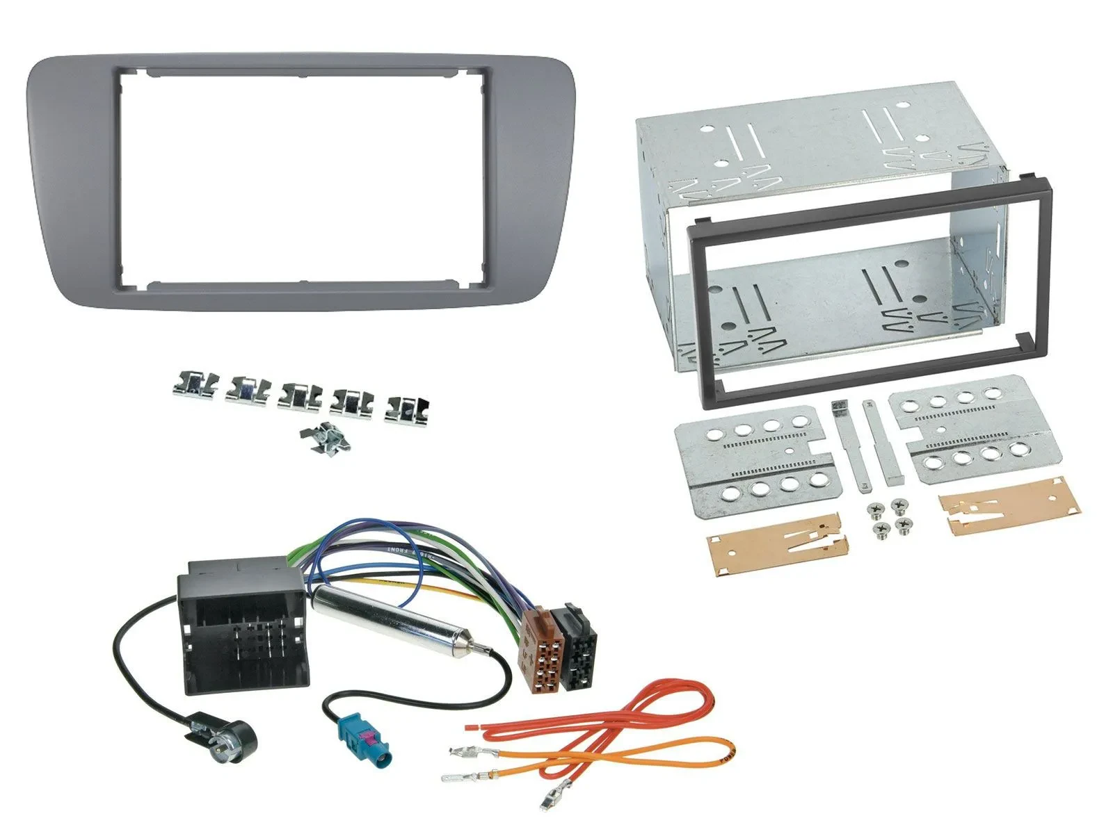 Установочный комплект для автомагнитолы Caraudio24 2-DIN для Seat Ibiza (с 2008), серый (Conemara Grey)