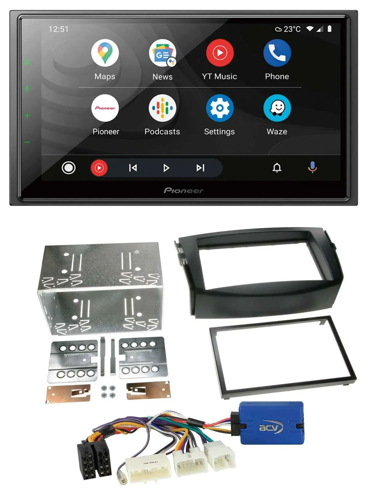 Pioneer USB 2DIN DAB MP3 Bluetooth Autoradio für Toyota RAV 4 2011-2013 28 Pin