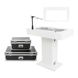 Magma MGA51000 White DJ Podium with Rane System One Faceplate Pack
