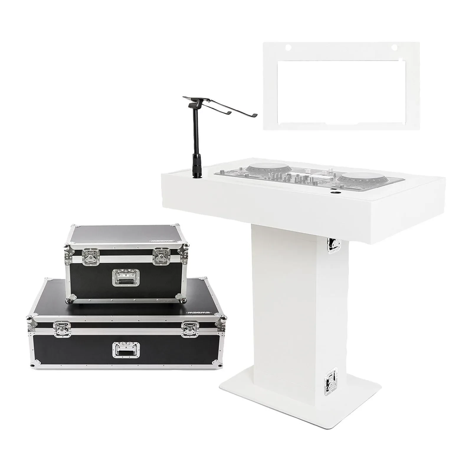 Magma MGA51000 White DJ Podium with Rane System One Faceplate Pack