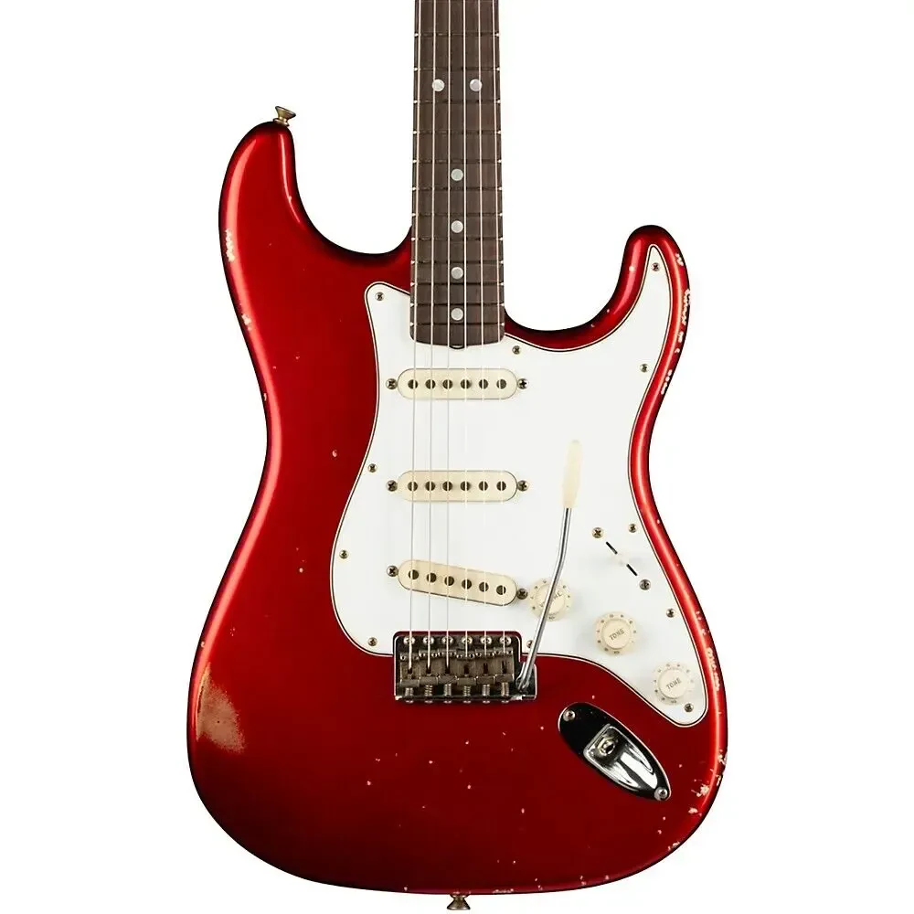 Электрогитара Fender Custom Shop 1969 Stratocaster Journeyman Relic Masterbuilt Candy Apple Red