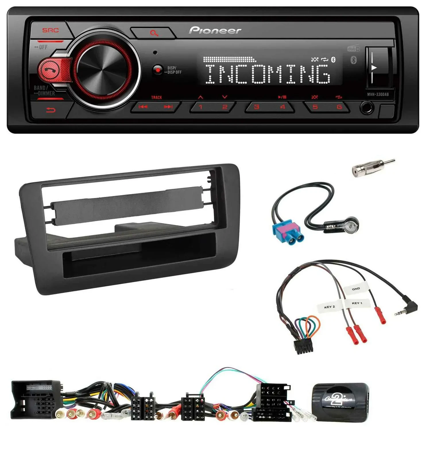 Pioneer Bluetooth USB DAB Lenkrad Autoradio für Audi A1 (2010-2019)