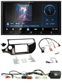 Kenwood Bluetooth 2DIN USB DAB Lenkrad Autoradio für Kia Rio UB ab 2015 piano sc