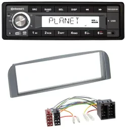 Автомагнитола Continental 1-DIN USB AUX DAB MP3 для Alfa Romeo 147/GT антрацит