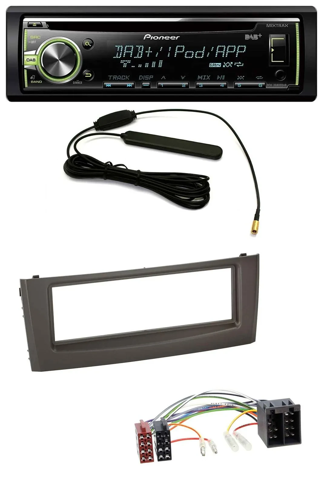 Pioneer MP3 USB CD DAB AUX Autoradio für Fiat Grande Punto Punto ab 05 schwarz