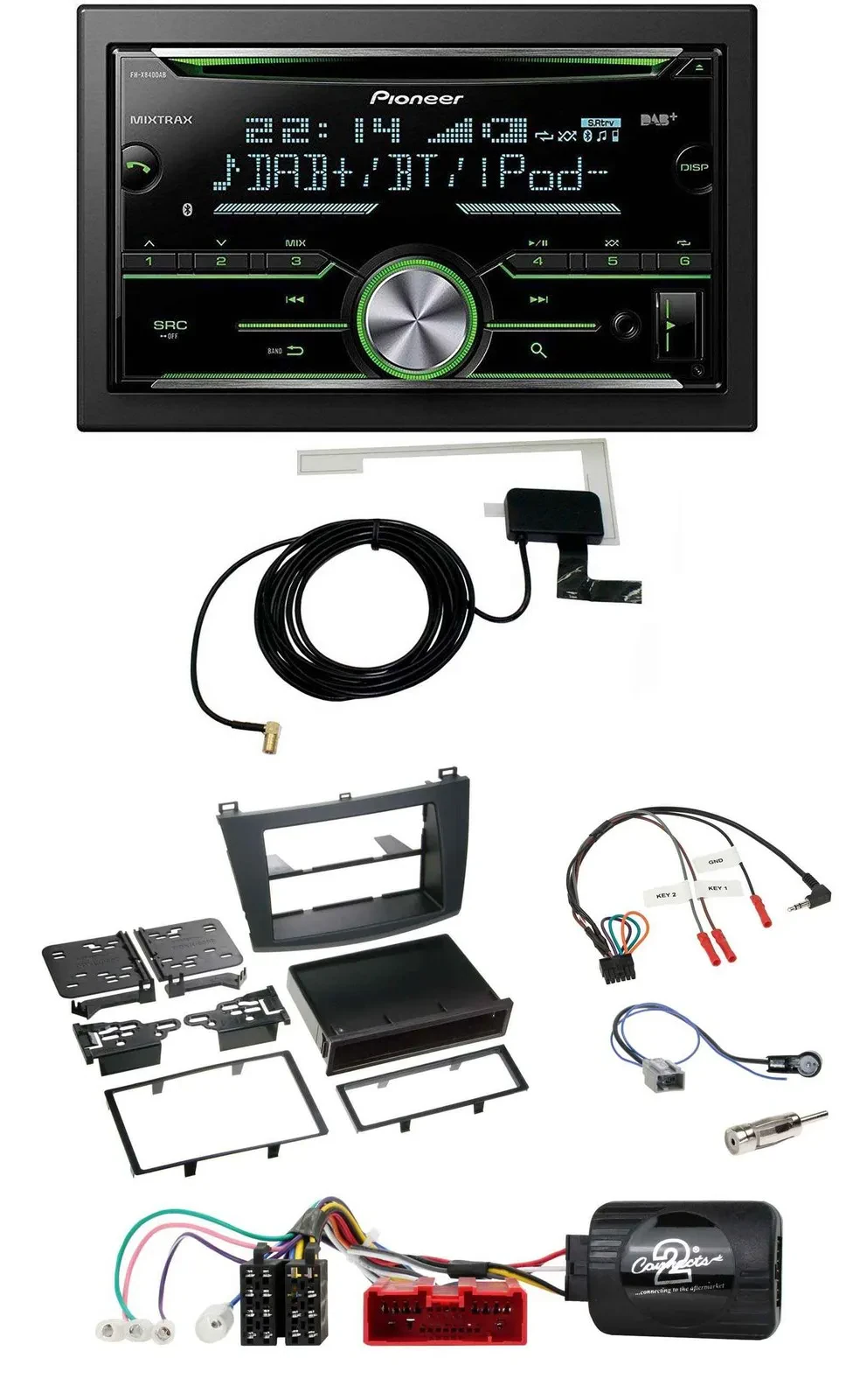 Pioneer CD USB Lenkrad Bluetooth 2DIN DAB Autoradio für Mazda 3 09-13 analog