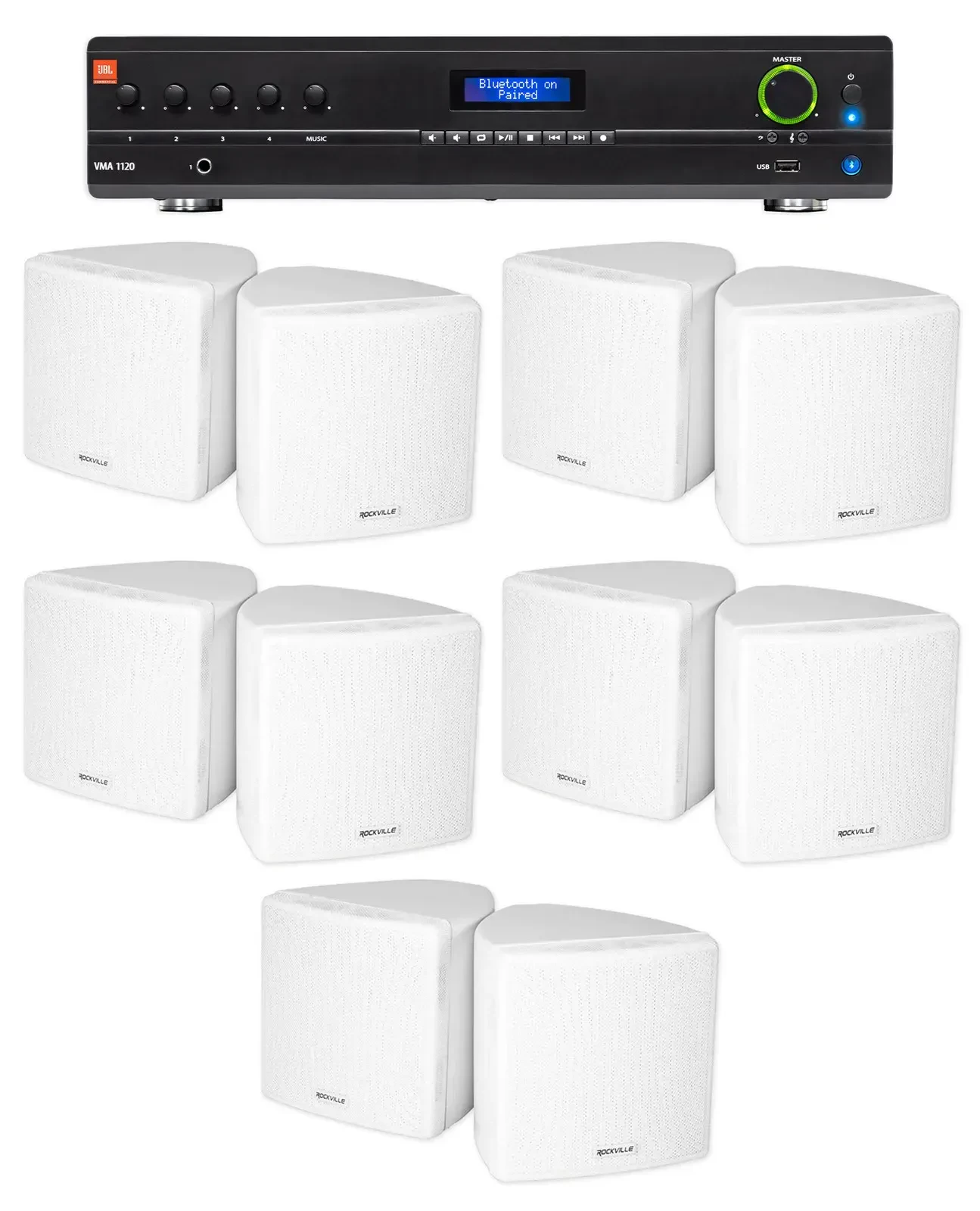 Настенная акустика JBL Cube 70v White с усилителем (10 штук)
