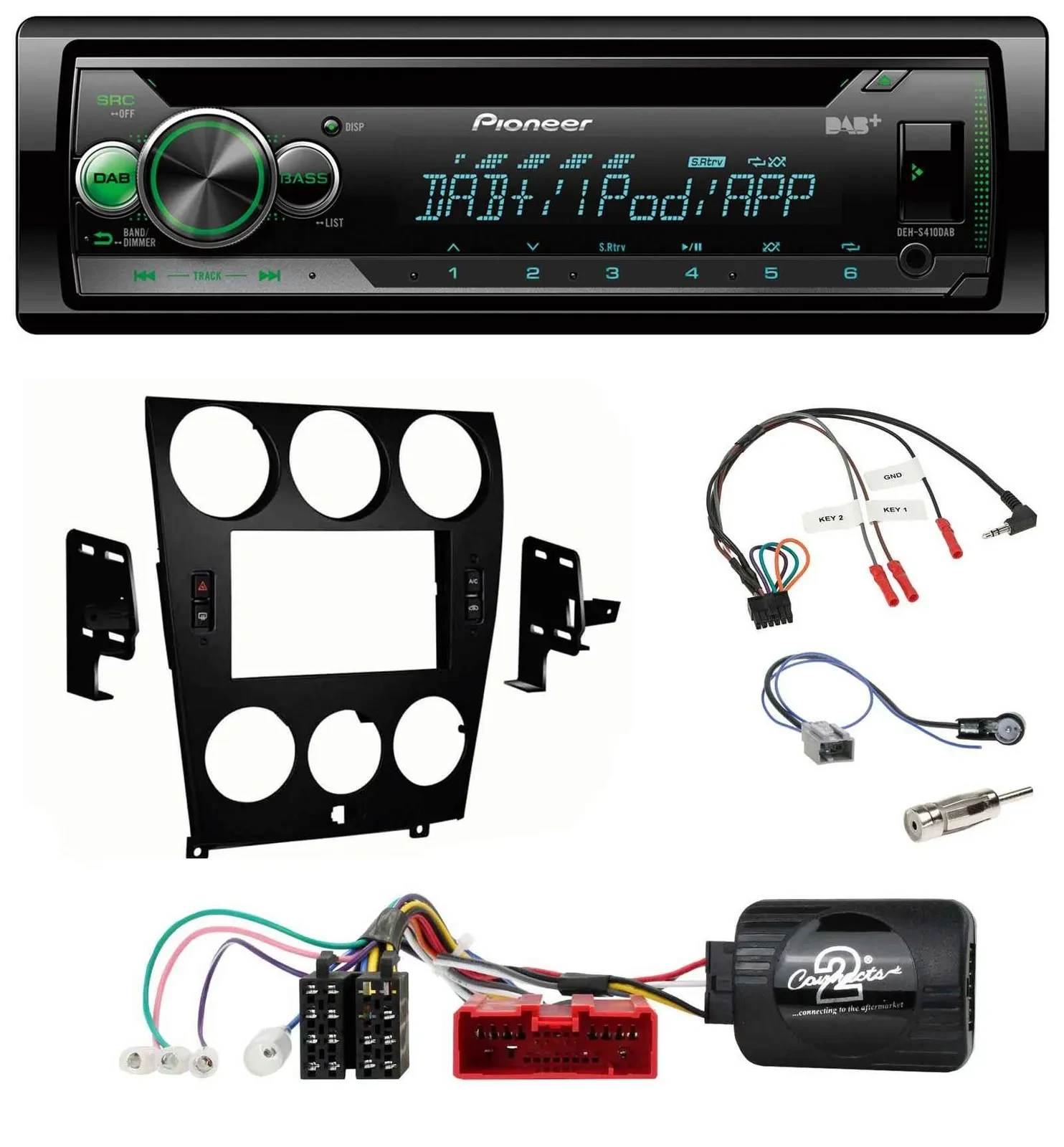 Pioneer USB MP3 DAB Lenkrad CD Autoradio für Mazda 6 (2006-2008)