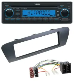 VDO AUX MP3 1DIN CD USB Autoradio für Renault Scenic (ab 09) - grau