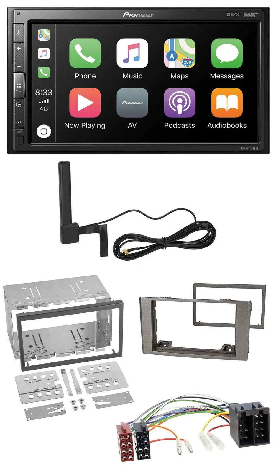 Автомагнитола для Iveco Daily (2006–2014) Pioneer 2 DIN USB Bluetooth DAB MP3 серебристая