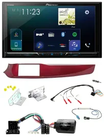Pioneer Lenkrad Bluetooth USB 2DIN DAB Autoradio für Alfa Giulietta rot 940 2010