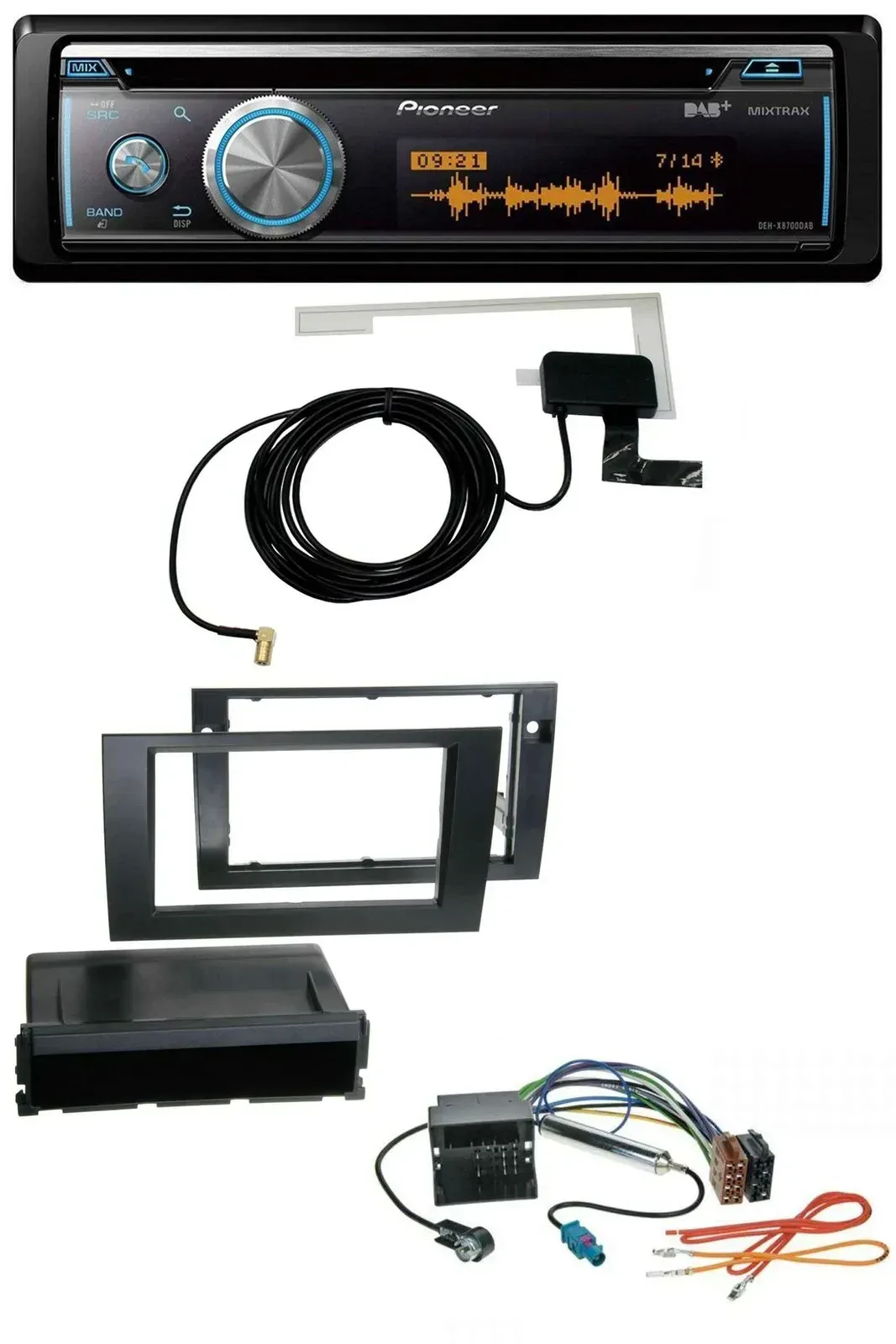 Автомагнитола Pioneer Bluetooth DAB MP3 USB CD для Audi A4 2001–2008 (B6/B7) Symphony Quad