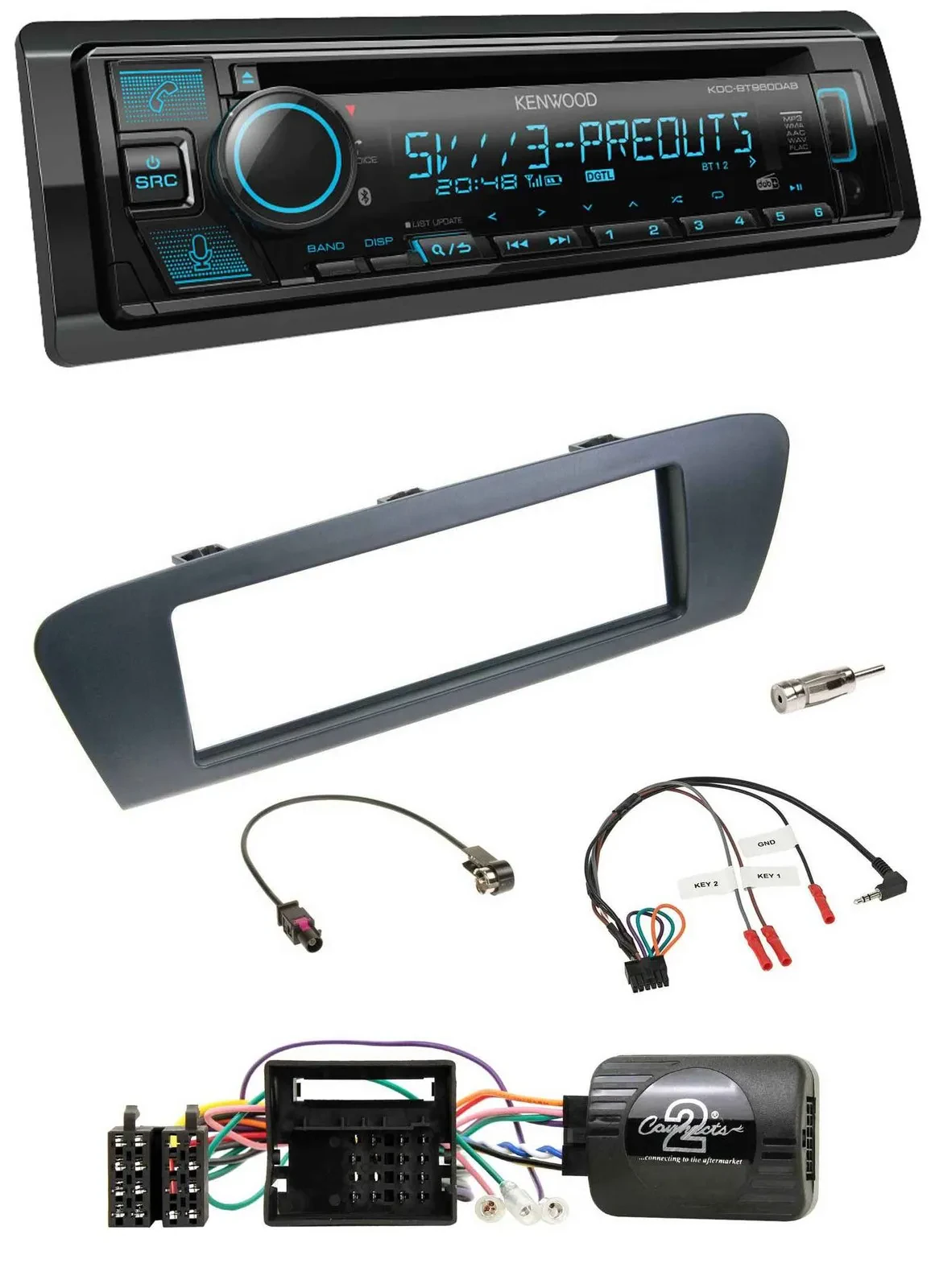 Kenwood Bluetooth USB CD Lenkrad DAB Autoradio für Renault Grand Scenic Scenic a