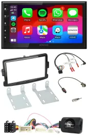 Автомагнитола для Dacia (с 2012) Kenwood 2 DIN, USB, DAB, Bluetooth, черный (piano black), поддержка управления с руля