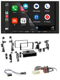 Автомагнитола для Nissan Micra (2013–2017) JBL 2-DIN DAB, Bluetooth, USB, MP3, черный глянец