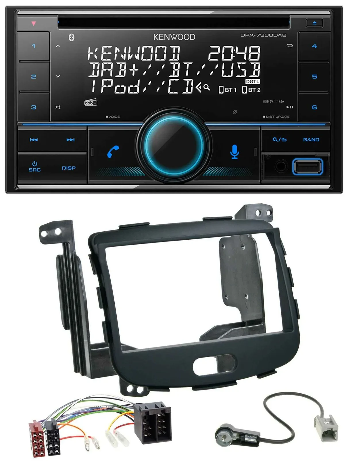 Kenwood CD 2DIN DAB USB MP3 Bluetooth Autoradio für Hyundai i10 08-13 Rubber Tou