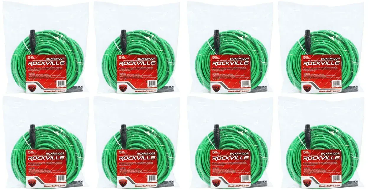 Микрофонный кабель Rockville RCXFM100P-G Green 30.5 м (8 штук)