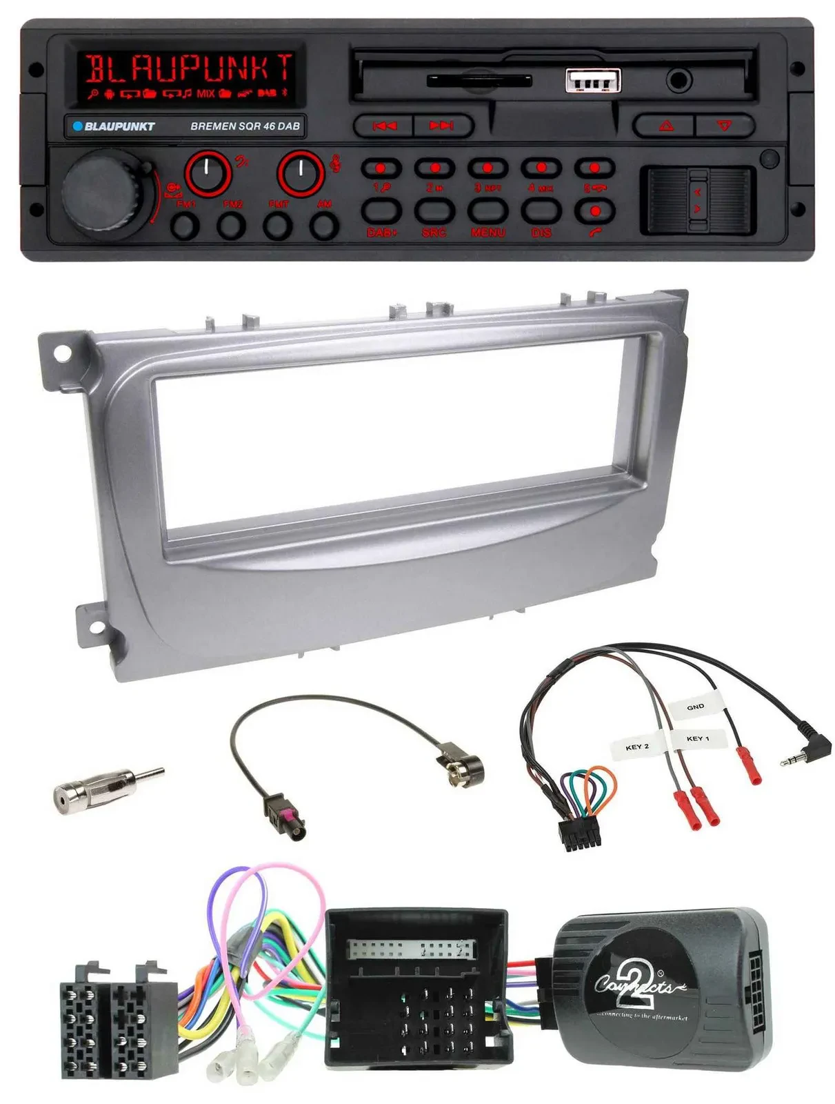 Blaupunkt SD Lenkrad USB Bluetooth DAB Autoradio für Ford Galaxy C-Max Focus Can