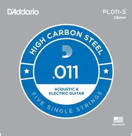 Струна для акустической гитары D'Addario Plain Steel PL011-5