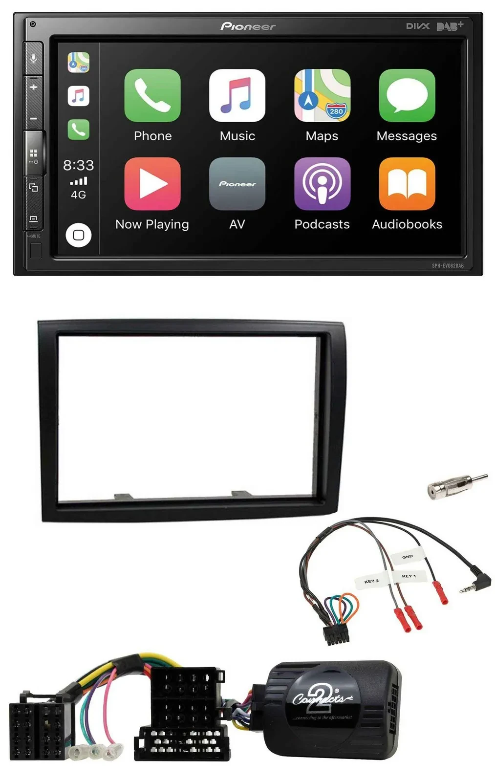 Pioneer USB Lenkrad DAB 2DIN Bluetooth Autoradio für Citroen Jumper Peugeot Boxe