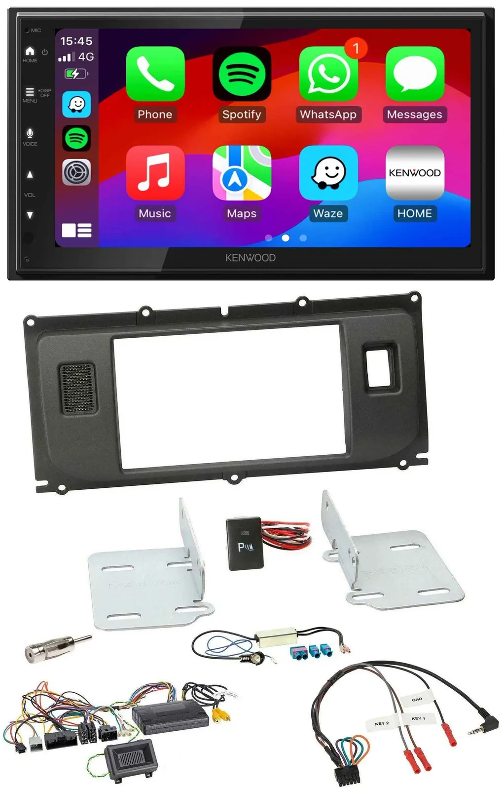 Kenwood Lenkrad USB DAB 2DIN Bluetooth Autoradio für Land Rover Evoque ab 2014