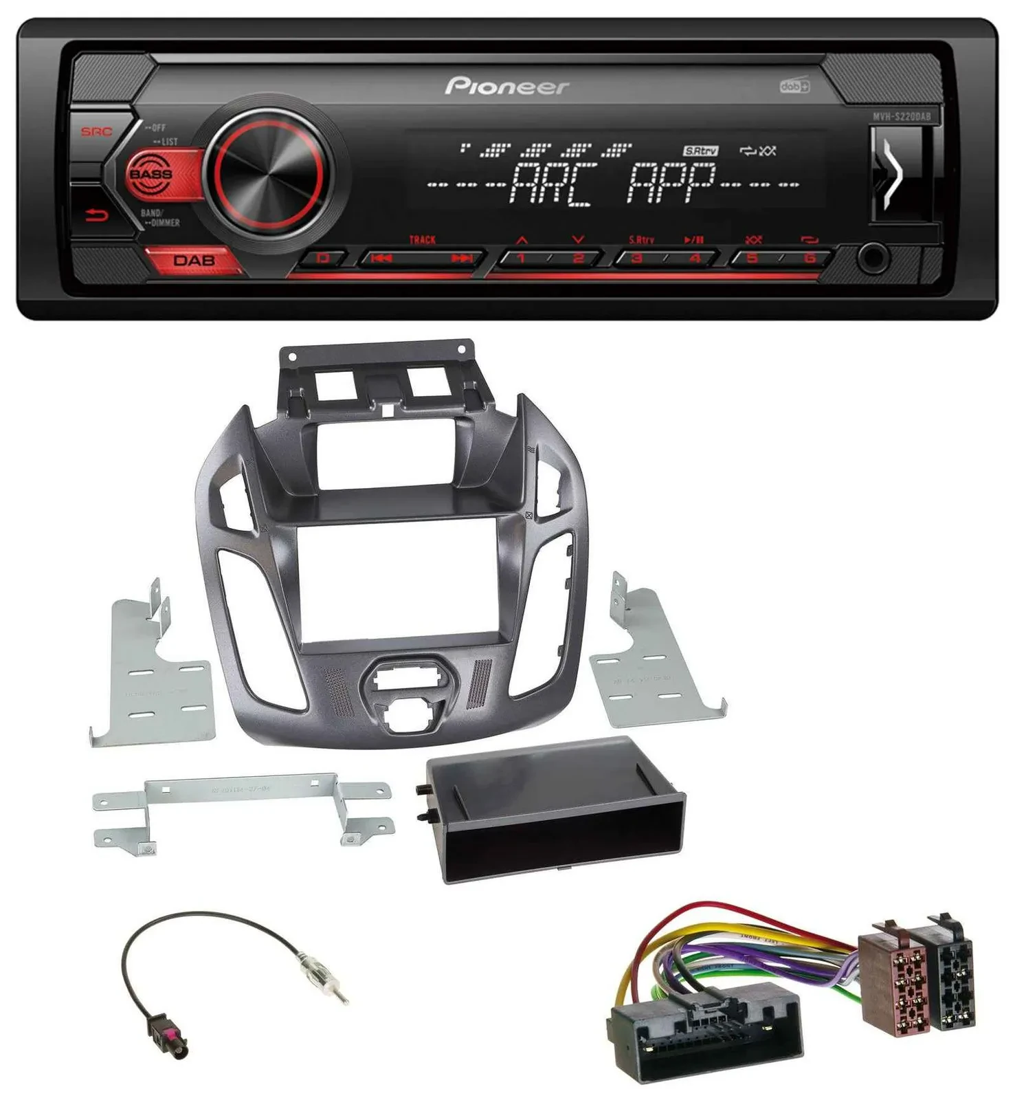 Pioneer DAB 1DIN MP3 AUX USB Autoradio für Ford Transit Connect 12-18 Display Pe