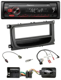 Автомагнитола Pioneer DAB, 1-DIN, USB, MP3, для Ford C-Max/Galaxy/Focus (с 2007), черная