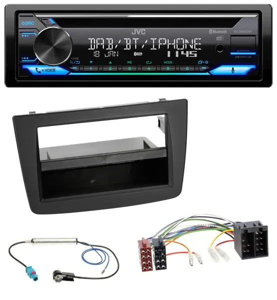 JVC Bluetooth MP3 USB DAB CD Autoradio für Alfa Romeo Mito 955 08-14 ISO schwarz
