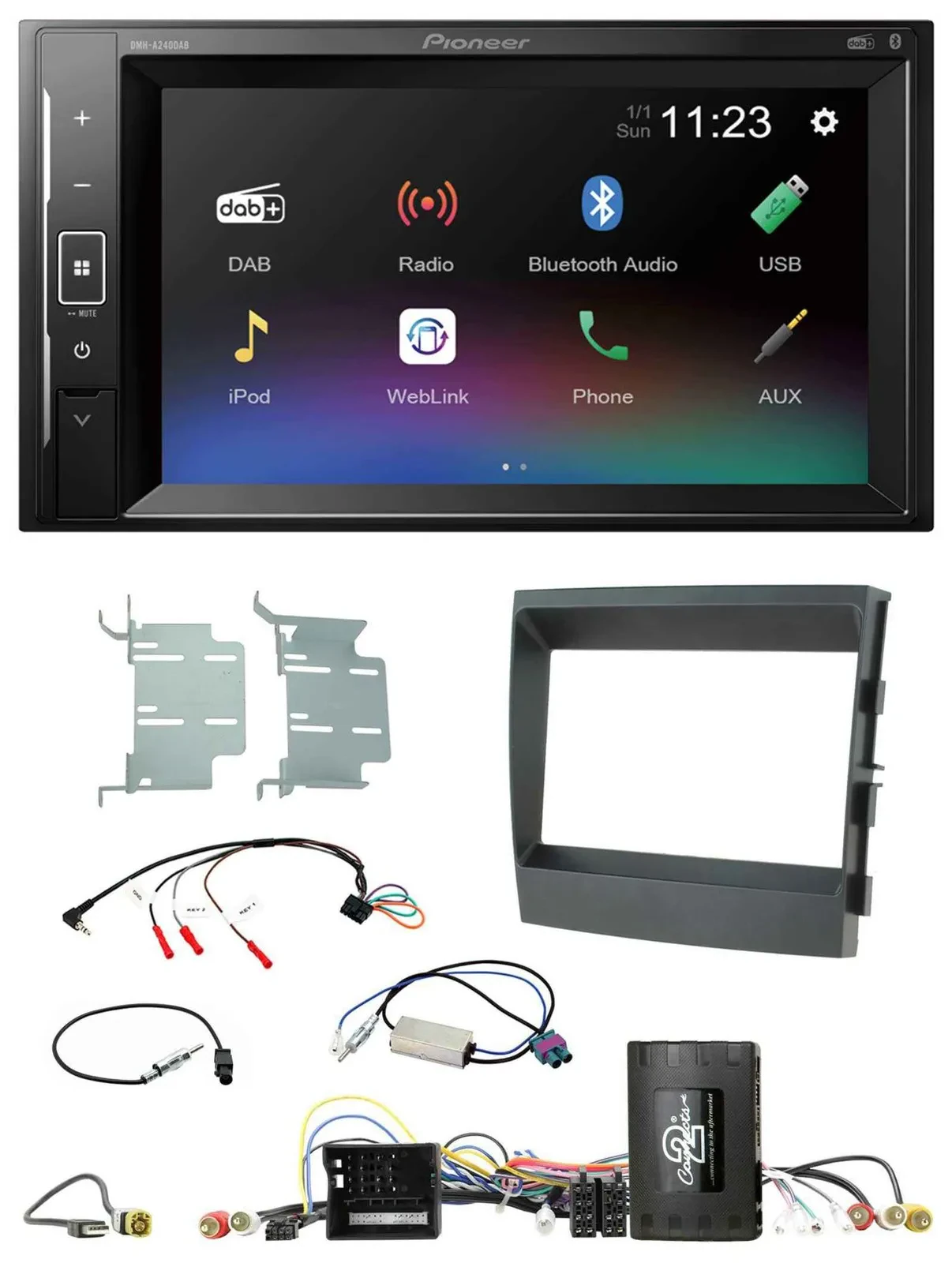 Pioneer DAB Lenkrad 2DIN Bluetooth USB Autoradio für Porsche Panamera 09-16 Info