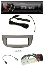 Pioneer MP3 DAB 1DIN AUX USB Autoradio für Renault Twingo ab 2012 beige-grau