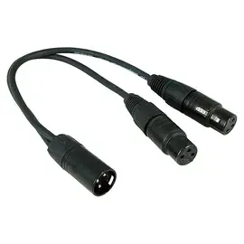 Pro Co Y Mic Cable Male XLR to (2) Female XLR 1 ft.