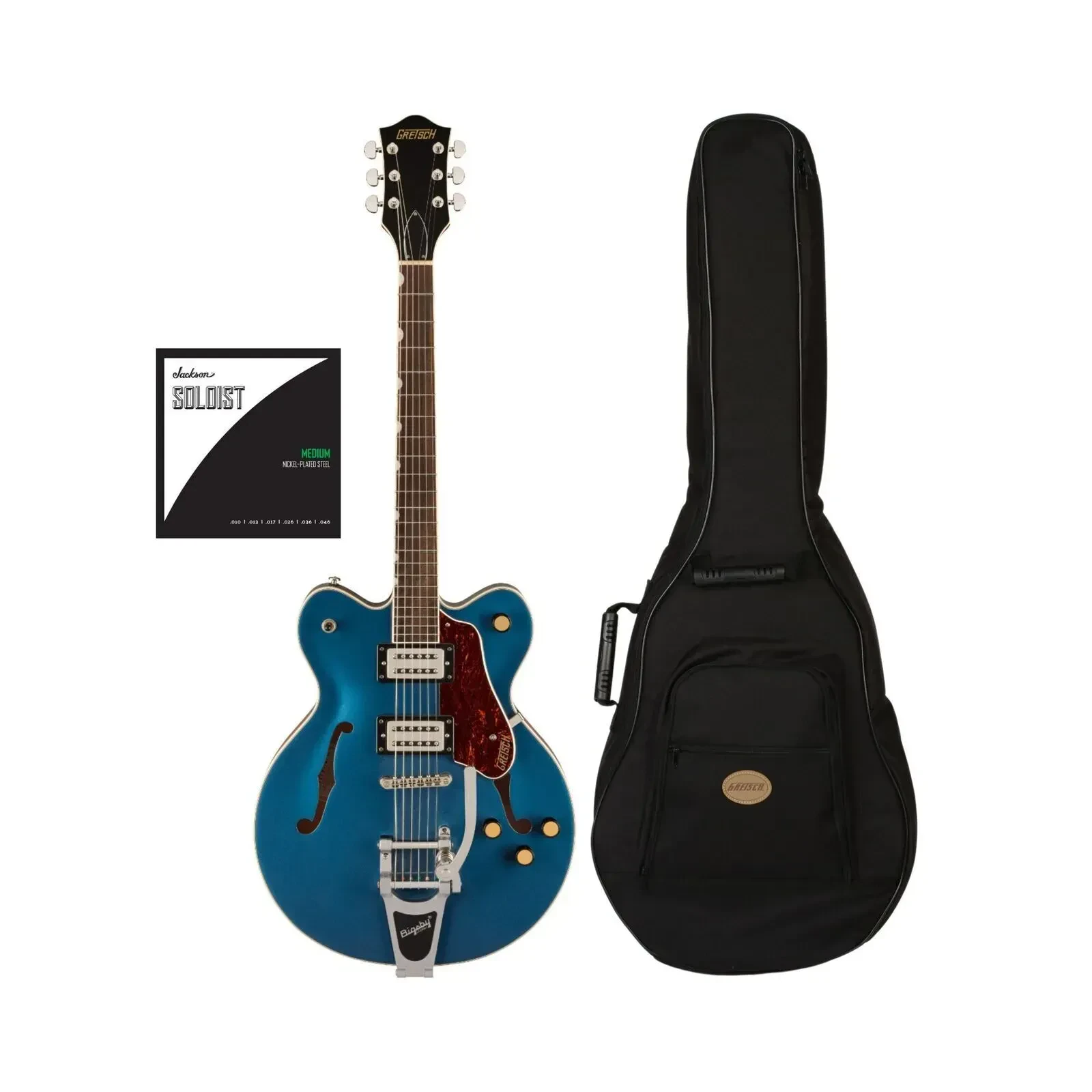 Gretsch G2622T Streamliner Center Electric Guitar Blue with Gig Bag Bundle