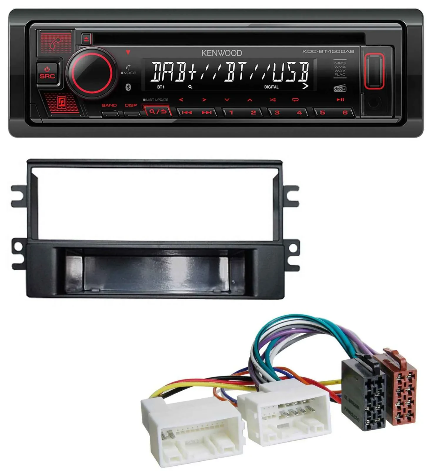 Автомагнитола для Kia Carens (с 2007) Kenwood MP3, CD, USB, Bluetooth, DAB