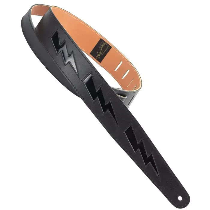 Ремень для гитары Henry Heller HPDB-BK Lightning Bolt Series Leather Black