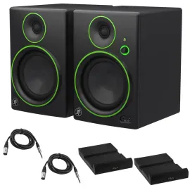 Mackie 2x CR5-XBT 5" Multimedia Monitors with Isolation Pads  Cables #CR5XBTPC