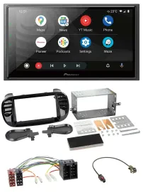 Автомагнитола Pioneer 2-DIN DAB USB Bluetooth MP3 черная для Fiat 500 (с 2012), ISO