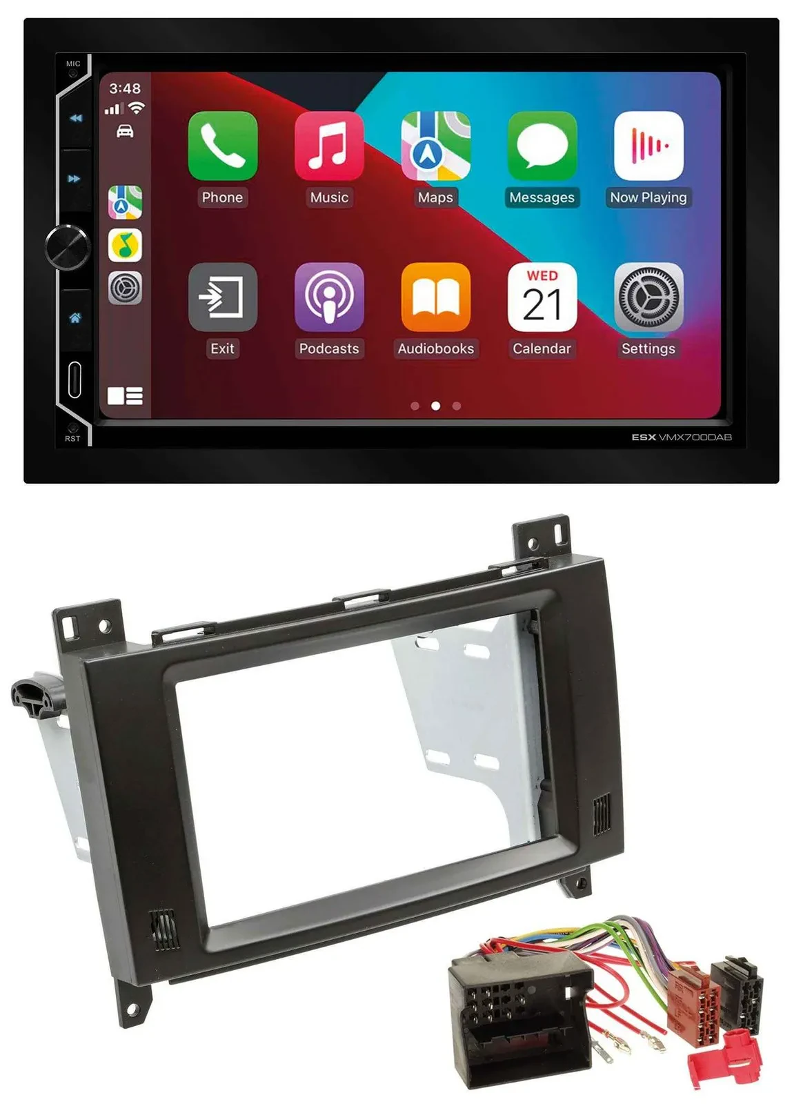 ESX 2DIN DAB USB MP3 Bluetooth Autoradio für Mercedes B- A-Klasse 04-12 schwarz