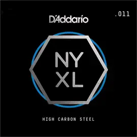 Струна для электрогитары D'Addario NYS011 NYXL Plain Steel Singles, сталь, калибр 11