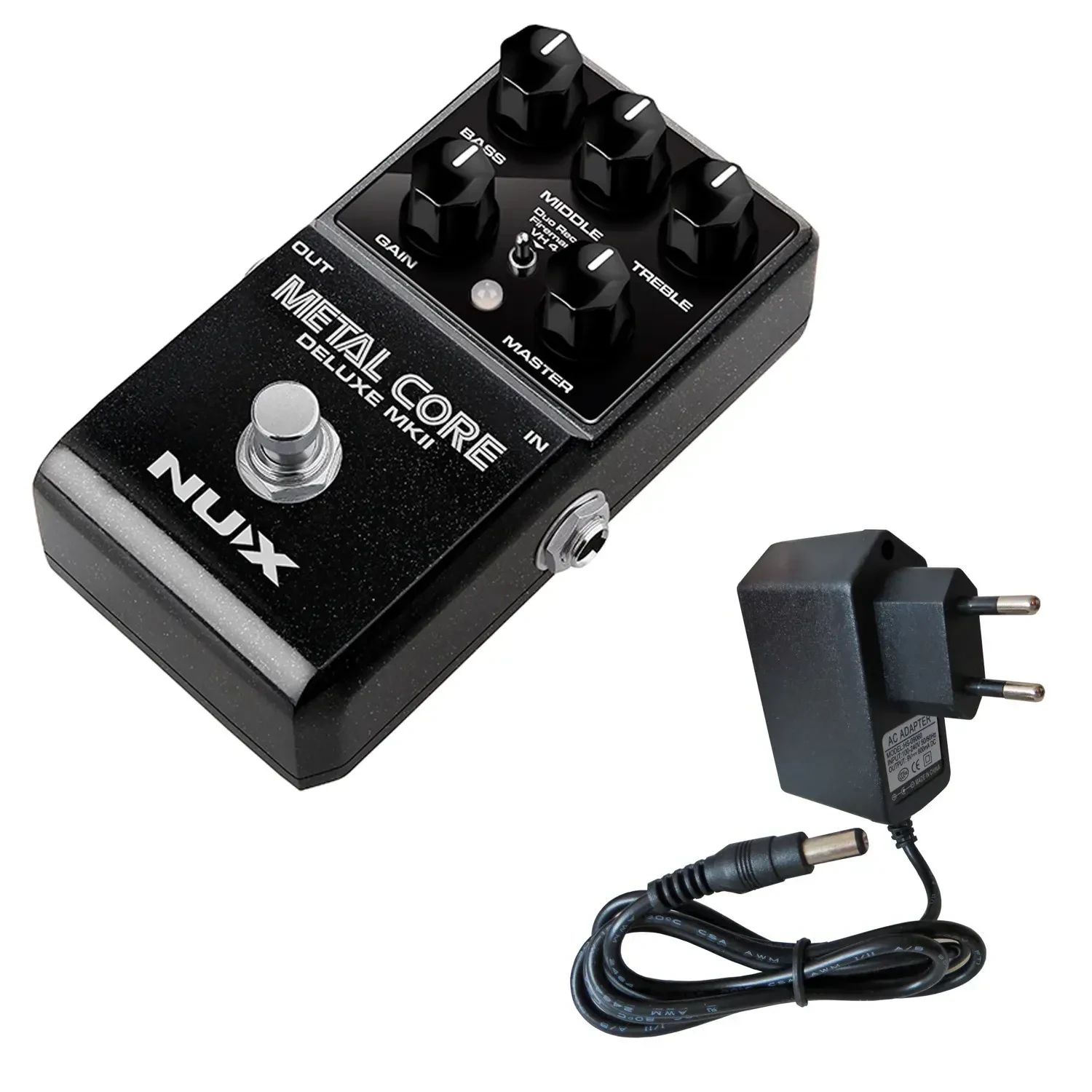 Педаль эффектов для электрогитары Nux Metal Core Deluxe MKII Distortion с блоком питания