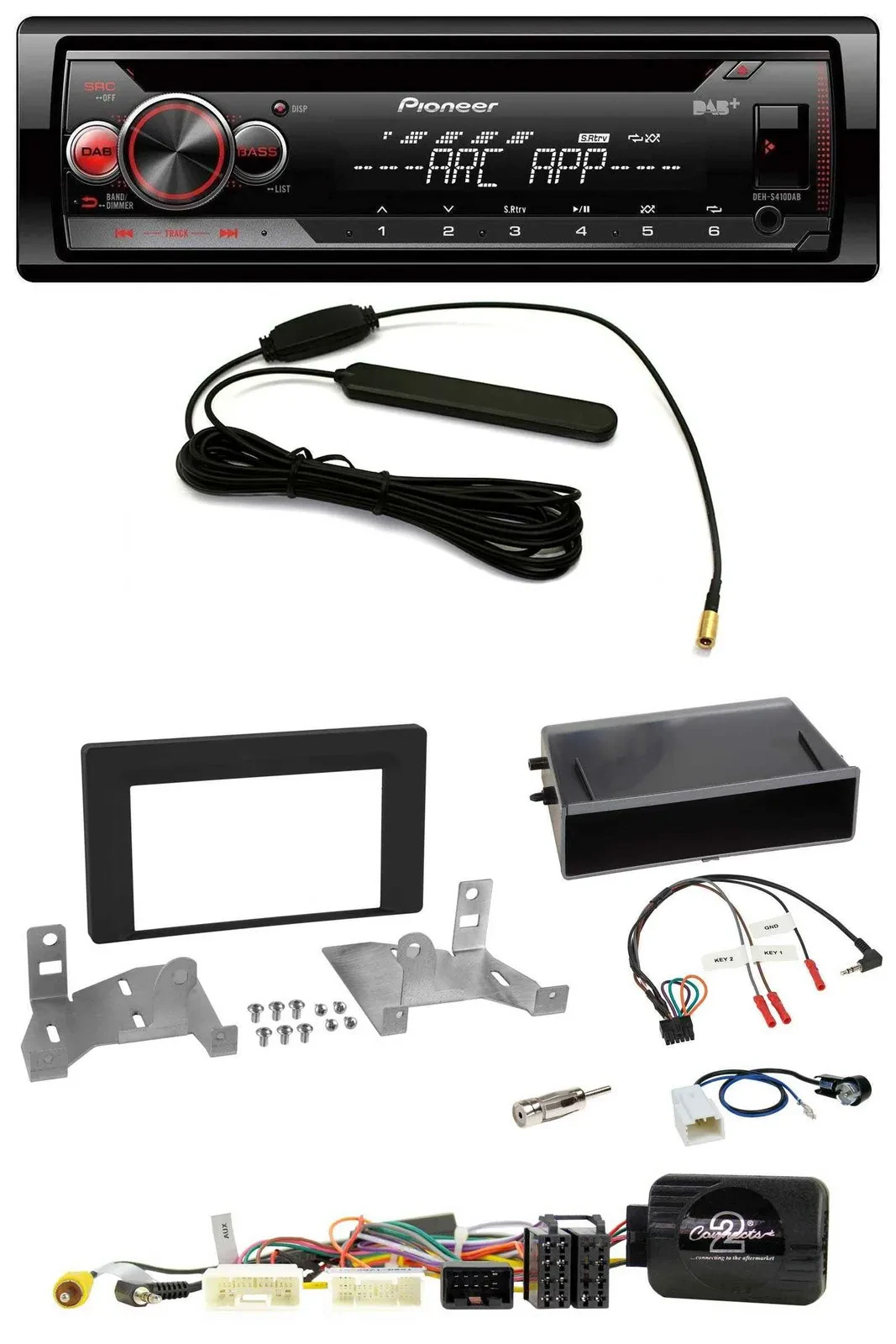 Pioneer CD USB Lenkrad DAB MP3 Autoradio für Toyota Aygo AB7 ab 2022 schwarz