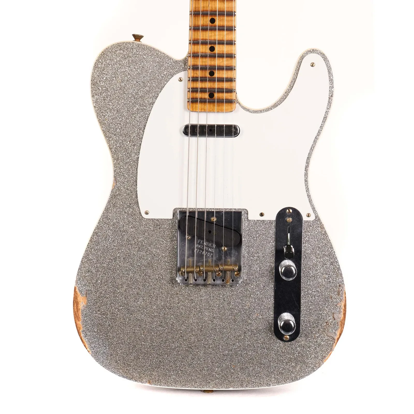 Fender Custom Shop Double Esquire Special Relic Aged Silver Sparkle and Black