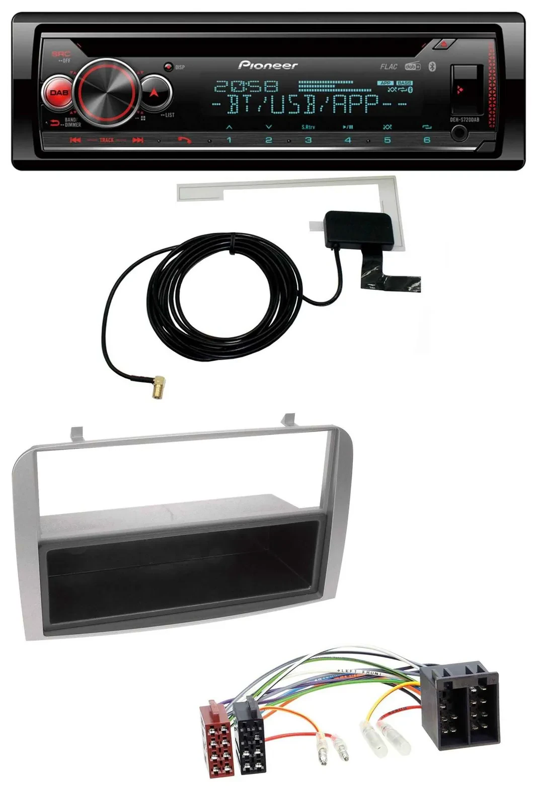 Автомагнитола для Alfa Romeo 147/GT Pioneer DAB CD MP3 USB Bluetooth серебристая