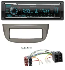Автомагнитола Kenwood Bluetooth, MP3, DAB, USB, бежево-серая, для Renault Twingo 2007–2012