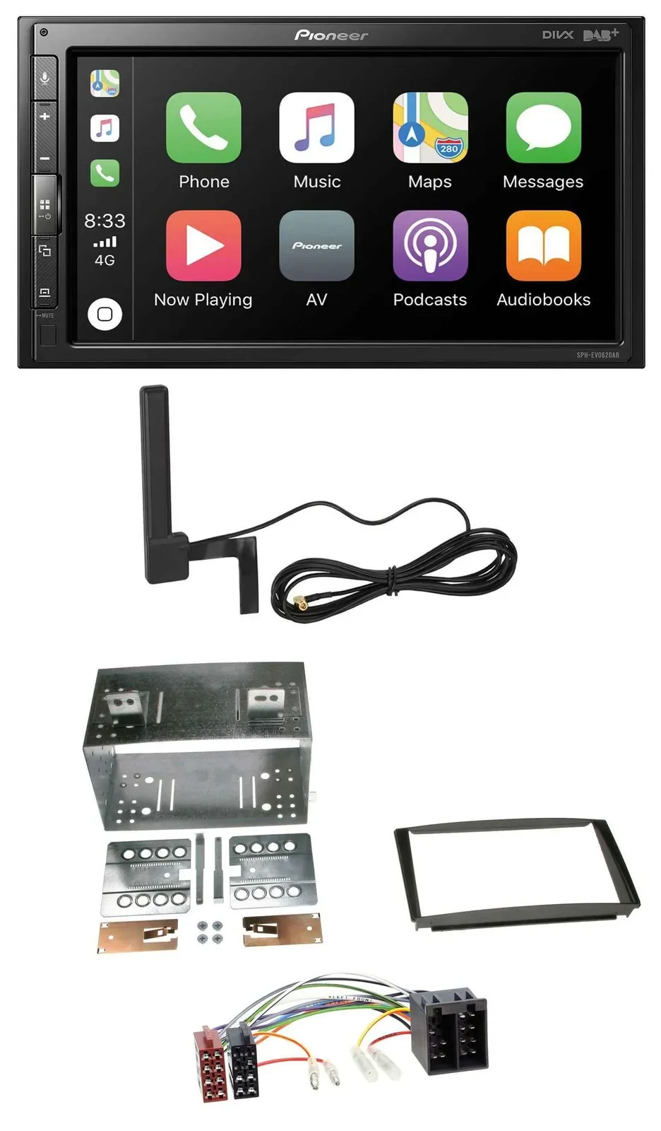 Автомагнитола Pioneer 2-DIN, USB, Bluetooth, DAB, MP3 для Kia Ceed 2001–2009 и proCeed 2008–2011