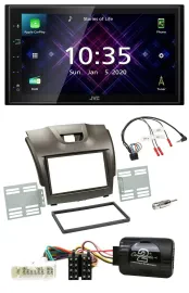 JVC DAB 2DIN Lenkrad Bluetooth USB Autoradio für Isuzu D-Max ab 2012 grau